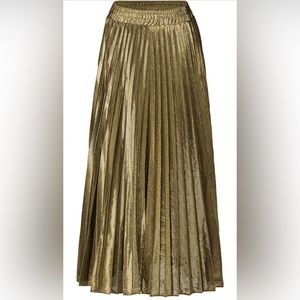 Maxi gold pleated skirt NWT
